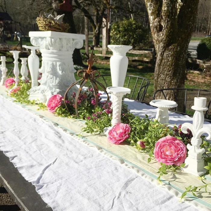 Garden party vintage outdoor ideas decoration white candle decor outside had table